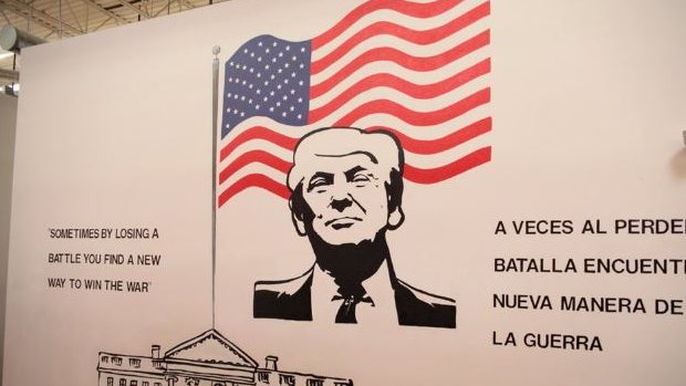 A mural depicting US President Donald Trump.