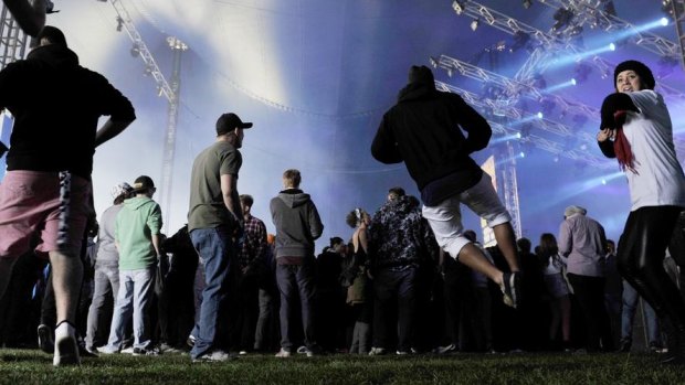 Scenes at Groovin The Moo Canberra. It is unclear whether the promoters will allow pill testing to go ahead.