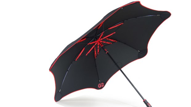 The Classic model of the Blunt Golf G2 umbrella will apparently withstand a category one cyclone. Photo: Supplied