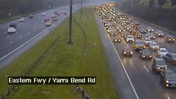 Traffic on the Eastern Freeway, June 21.