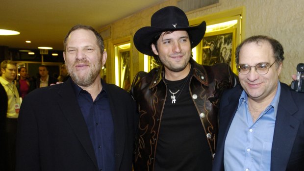 Fall from grace: Harvey Weinstein, director Robert Rodriguez and Bob Weinstein. 