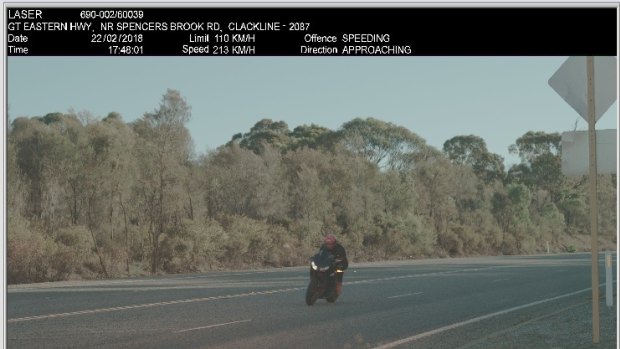 Patton captured speeding in Clackline on February 22. The camera reading showed the speed as 213km/h but this was adjusted in court to 211km/h, 101km/h over the limit.