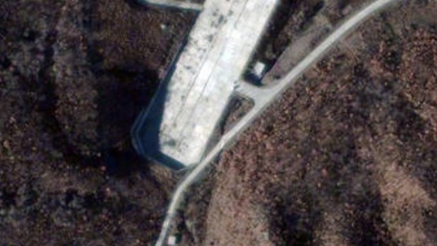 A satellite picture of the Sohae lunch station in North Korea.