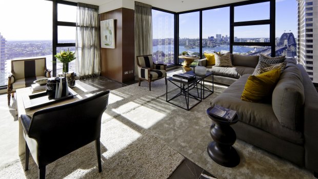 Inside the penthouse apartment at The Rocks. 