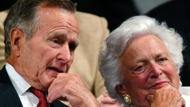 Former President George H.W. Bush and former first lady Barbara Bush in 2004.