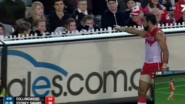 Watershed moment: Adam Goodes in 2013 after being called an ape by a fan.