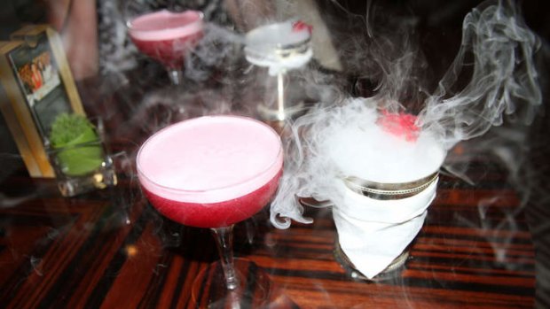 Smokin' cocktails at Bacchus Bar in South Bank.