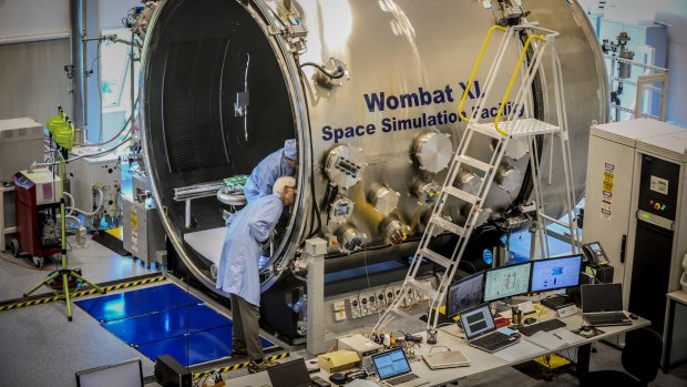 The space simulator at the Australian National University's Advanced Instrumentation Technology Centre at Mt Stromlo. The ACT space industry already employs around 2000 people. 
