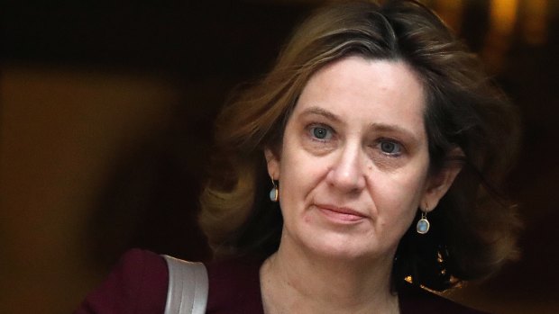 Britain's former Home Secretary Amber Rudd in March.