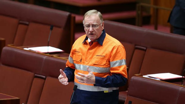 Liberal Senator Ian Macdonald speaks on the mining tax repeal. Photo: Alex Ellinghausen