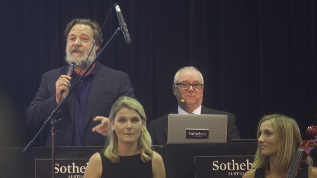 Actor Russell Crowe at his Art of Divorce auction