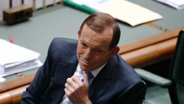 Prime Minister Tony Abbott during Question Time. Photo: Alex Ellinghausen