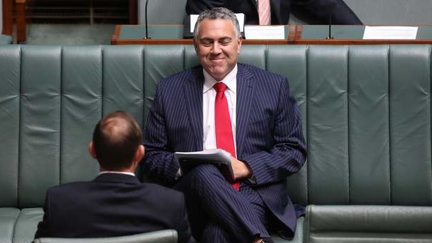 Shadow treasurer Joe Hockey and Opposition Leader Tony Abbott during question time.