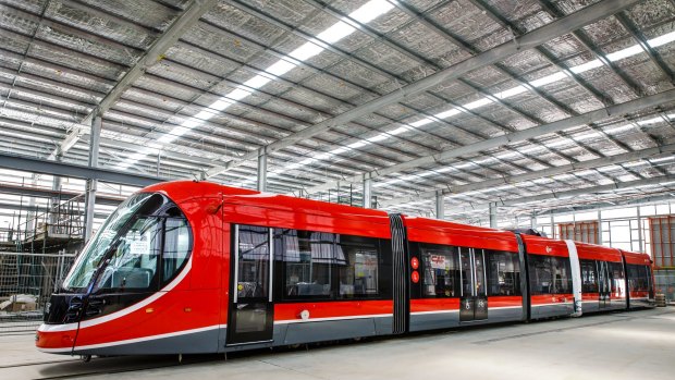 Canberra's first light rail vehicle will be leaving its Mitchell depot soon. 