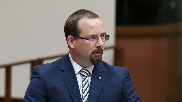 Senator Ricky Muir in the Senate on Thursday.