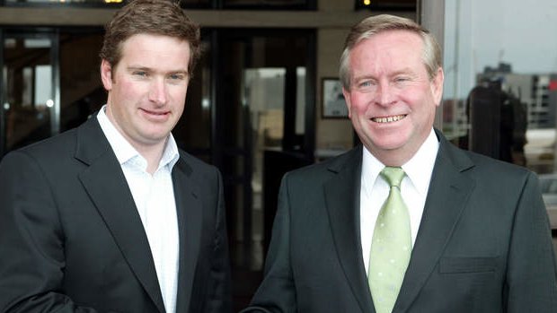Brendon Grylls the leader of the WA National party with WA Liberal Leader Colin Barnett at Parliament house.