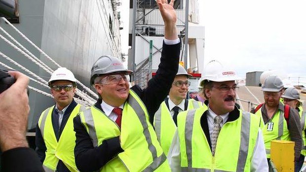 Kevin Rudd tours BAE Systems in Williamstown on Thursday.
