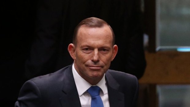 Prime Minister Tony Abbott departs question time  on Monday.