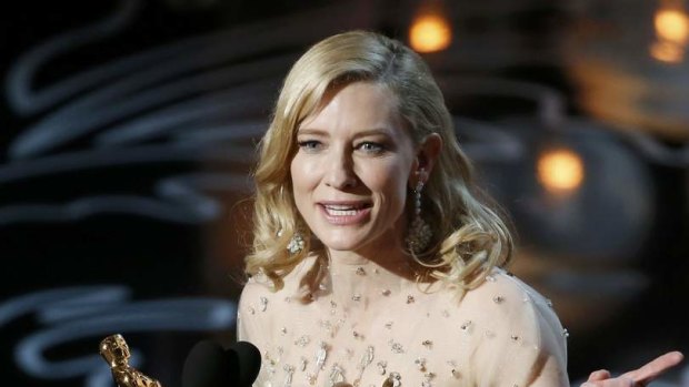Cate Blanchett wins best actress for her work in <i>Blue Jasmine</i>.