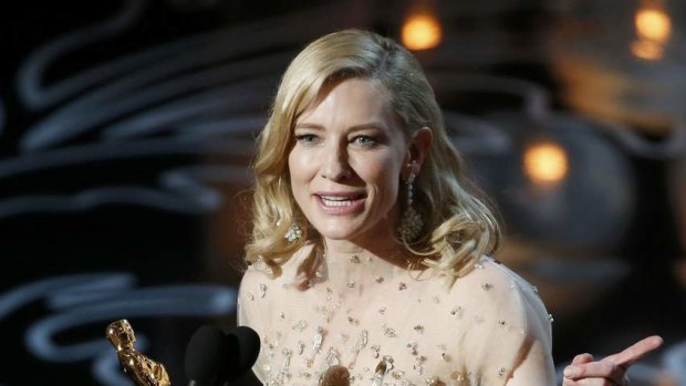 Cate Blanchett wins best actress for her work in <i>Blue Jasmine</i>.