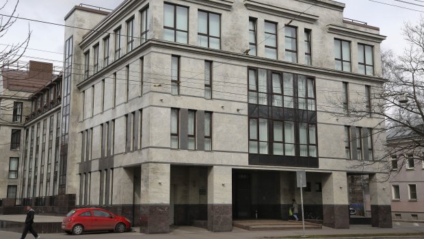 The building in St Petersburg where Russian trolls worked for the Internet Research Agency to interfere in the 2016 US election.