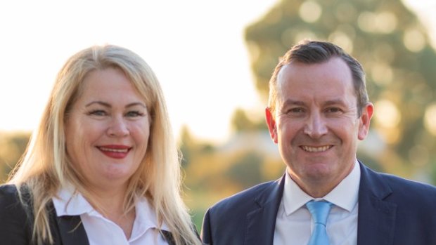 Labor\'s Darling Range candidate Colleen Yates with Premier Mark McGowan.