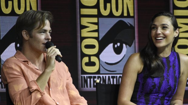 Wonder Woman 1984 stars Gal Gadot (right) and Chris Pine at Comic-Con.