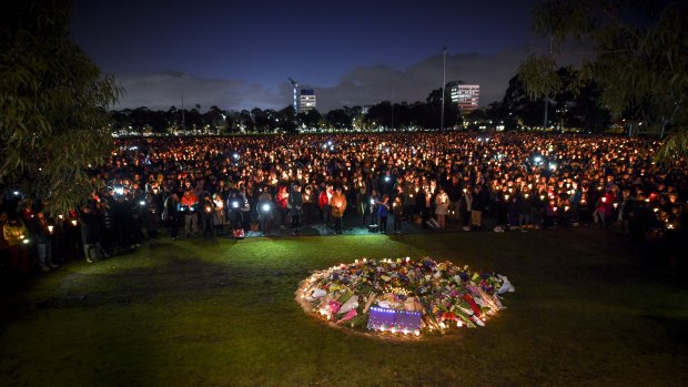 Thousand of people attended a candlelight vigil in solidarity for the Melbourne comedian Eurydice Dixon who was found dead at Princes Park in North Carlton last week. 