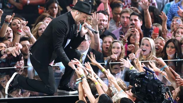 Justin Timberlake performs to the adoring crowd.