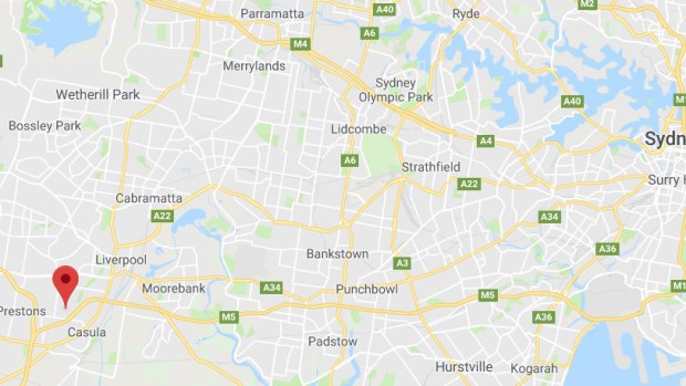 Fire: Lurnea in Sydney's south-west. <em>Image: Google Maps</em>