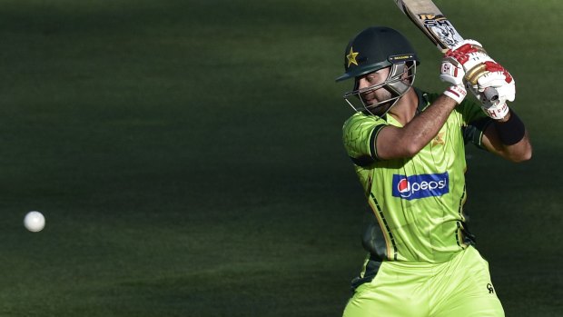 Done for doping: Ahmed Shehzad of Pakistan plays a shot.