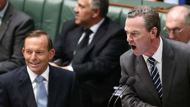 Leader of the House Christopher Pyne during Question Time. Photo: Alex Ellinghausen