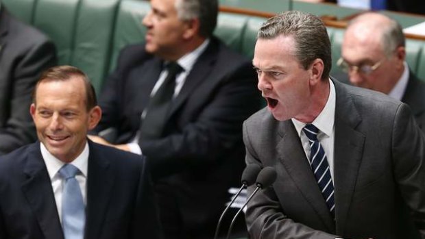 Leader of the House Christopher Pyne during Question Time. Photo: Alex Ellinghausen