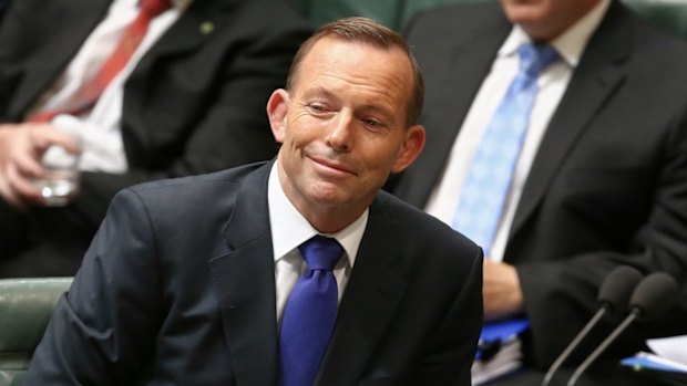 Prime Minister Tony Abbott during question time on Monday.