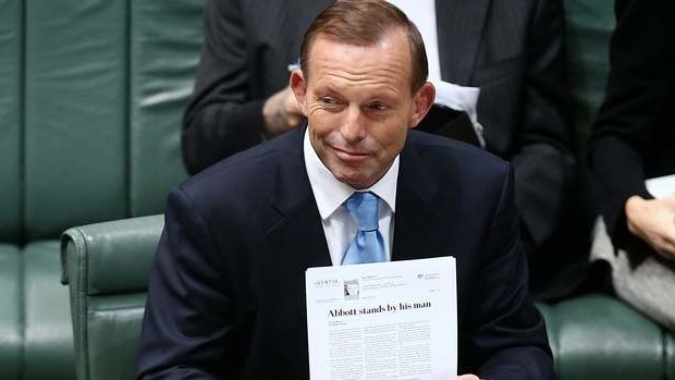 Prime Minister Tony Abbott during QT. Photo: Alex Ellinghausen