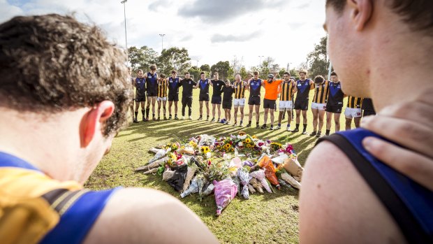 St Bernard's and Melbourne University Blacks players held a minute's silence in memory of Eurydice Dixon.