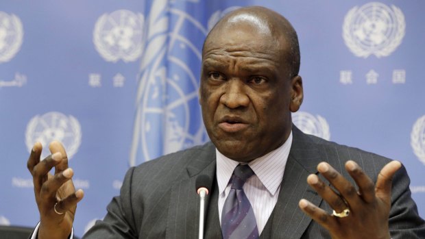 The Ambassador John Ashe, of Antigua and Barbuda, the president of the General Assembly's 68th session, in 2013.
