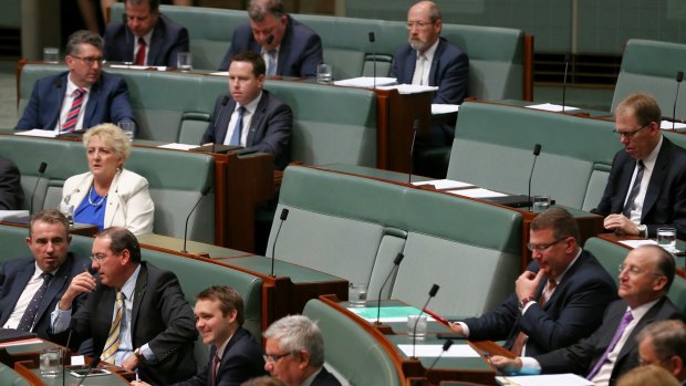 The empty seats of Liberal MPs Joe Hockey and Tony Abbott during question time on Wednesday.
