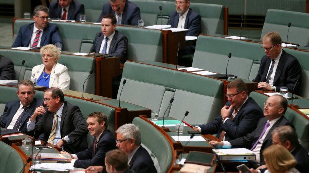 The empty seats of Liberal MPs Joe Hockey and Tony Abbott during question time on Wednesday.