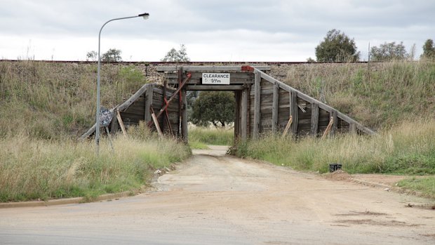 The bridge, before it was demolished.