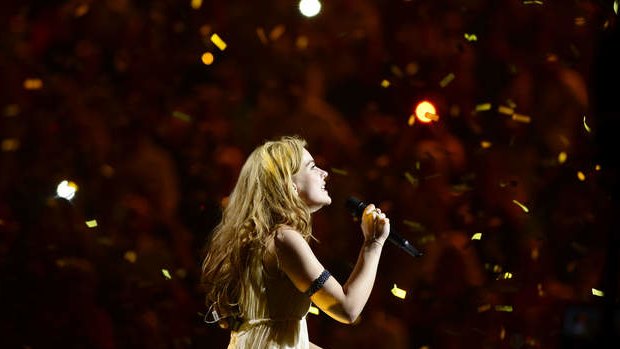 Denmark's Emmelie de Forest performs her winning title Only Teardrops after winning the final of the 2013 Eurovision Song Contest in Malmoe, Sweden.