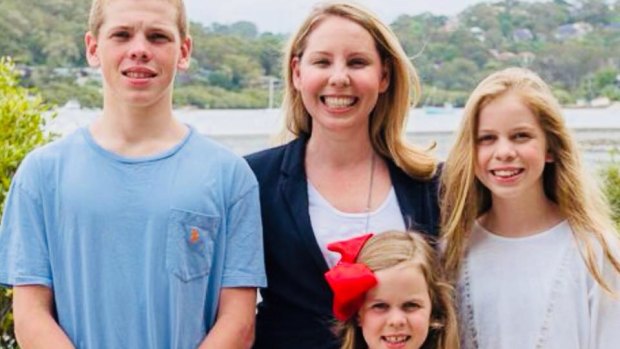 Lucy Mannering, with her children Sam, Sybilla and Zoe.