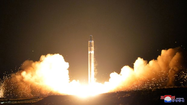 North Korea tests a Hwasong-15 intercontinental ballistic missile on November 29, and vows to never give up its nuclear weapons as long as the United States and its allies continue their “blackmail and war drills”.