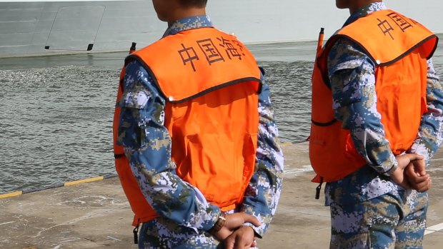 A Chinese ship heading to the Djibouti base last year.