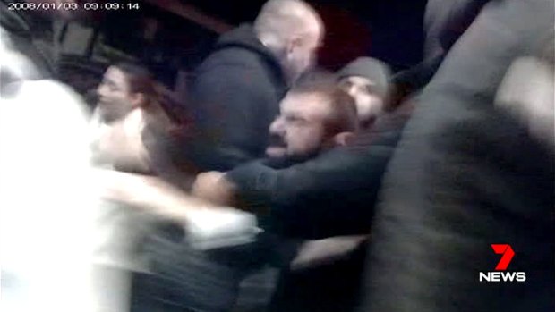 The brawl erupted outside a cafe in Arncliffe. 
