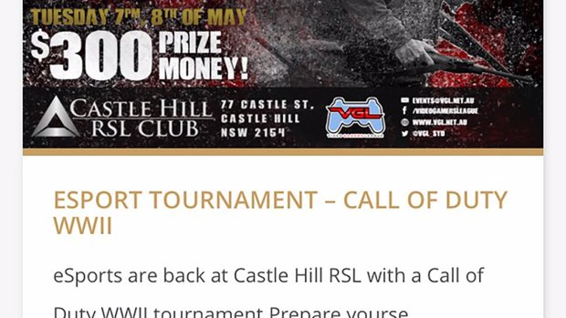 The promotion for Call of Duty at the Castle Hill RSL