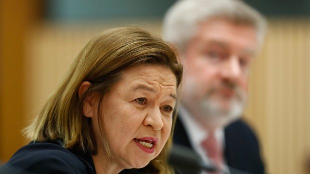 ABC Managing Director Michelle Guthrie and Minister for Communications Mitch Fifield.