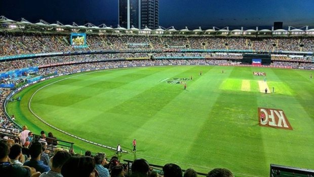 A sold-out Gabba stadium during the KFC Big Bash.