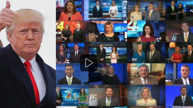 Donald Trump's message about "fake news" gets issued by Sinclair owned broadcasters in chilling "news promotion".