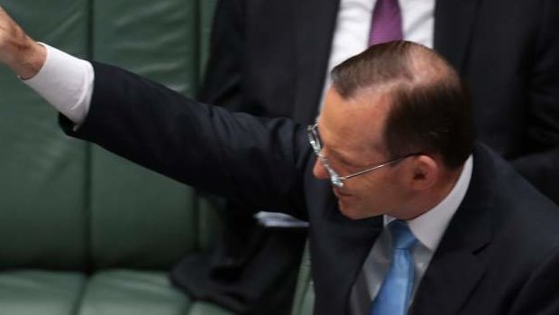 Prime Minister Tony Abbott in question time on Wednesday: Photo: Andrew Taylor.